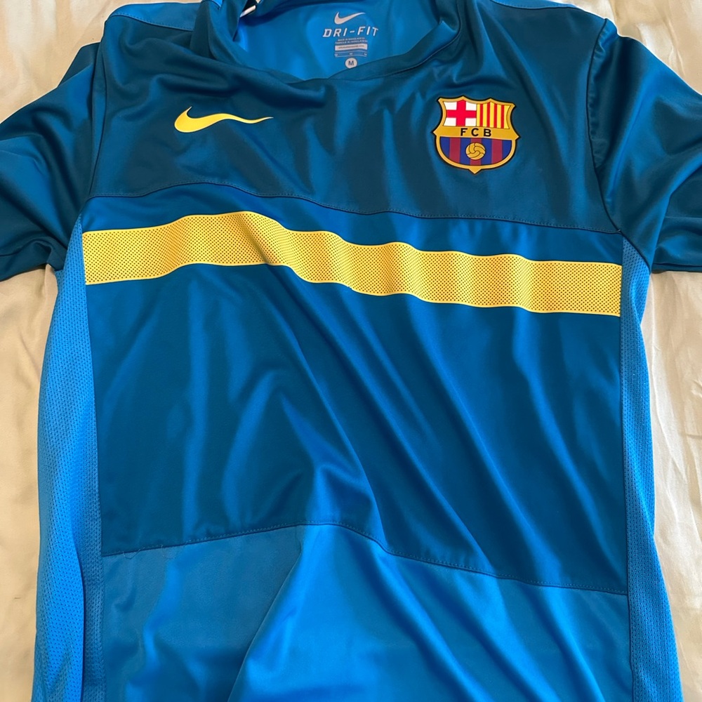 Nike Kids Blue and Yellow Barcelona Training Jersey
